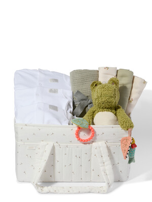 Nappy Caddy 5 Piece Bundle with 3 piece Organic Sleepsuit - Seedling